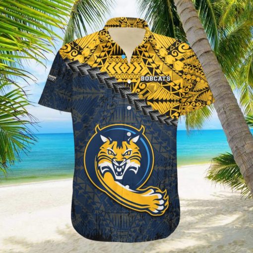 Quinnipiac Bobcats Hawaii Shirt Grunge Polynesian Tattoo – NCAA