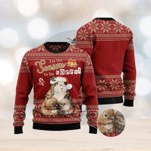 Rabbit Hoppy Christmas Unisex Ugly Christmas Sweater