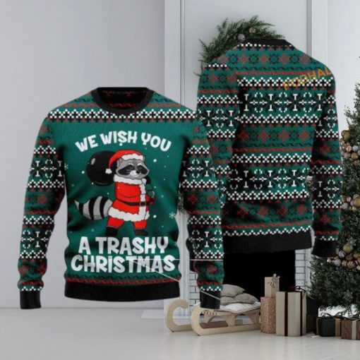 Raccoon Trashy All Over Print Ugly Christmas Sweater, Cute Ugly Christmas Sweater