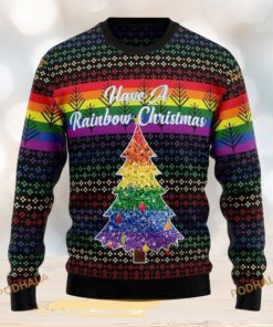 Rainbow LGBT Ugly Christmas Sweater, Funny Xmas Sweater