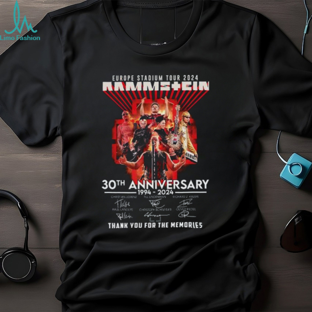 Europe Stadium Tour 2024 Rammstein Merch, Rammstein 30th Anniversary 1994 –  2024 Thank You For The Memories Signatures Shirt T Shirt Hoodie - Limotees