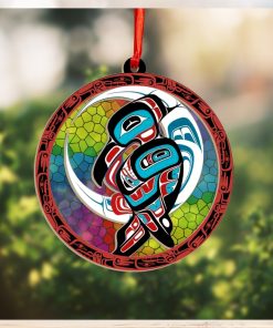 Raven And Moon Spirit Suncatcher Ornament Haida Art Christmas Tree Decorations 2023