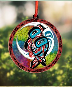 Raven And Moon Spirit Suncatcher Ornament Haida Art Christmas Tree Decorations 2023