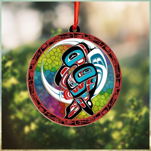 Raven And Moon Spirit Suncatcher Ornament Haida Art Christmas Tree Decorations 2023