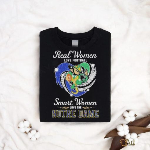 Real Women love football smart Women love the Notre Dame Mascot heart diamond shirt