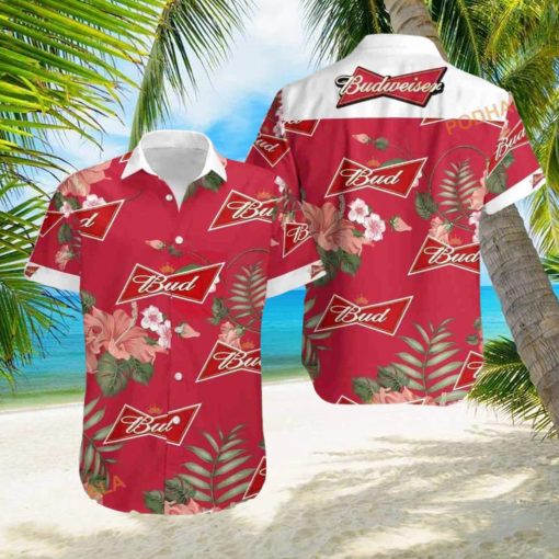 Red Hibiscus Flower Aloha hawaiian Shirt