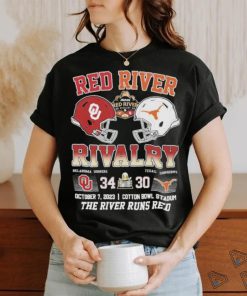 Red River Rivalry Oklahoma Sooners 34 Texas Longhorns 30 October 7 2023 Cotton Bowl Stadium The River Runs Red Shirt