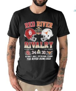 Red River Rivalry Oklahoma Sooners 34 Texas Longhorns 30 October 7 2023 Cotton Bowl Stadium The River Runs Red Shirt