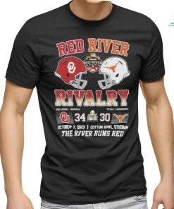 Red River Rivalry Oklahoma Sooners 34 Texas Longhorns 30 October 7 2023 Cotton Bowl Stadium The River Runs Red Shirt