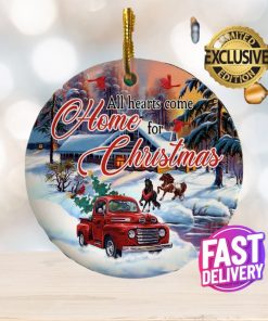 Red Truck All Hearts Come Home For Christmas Horses And Cardinals Decorations Christmas Ornament