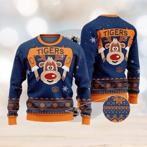 Reindeer Auburn Tigers Christmas 3D Printed Ugly Christmas Sweater