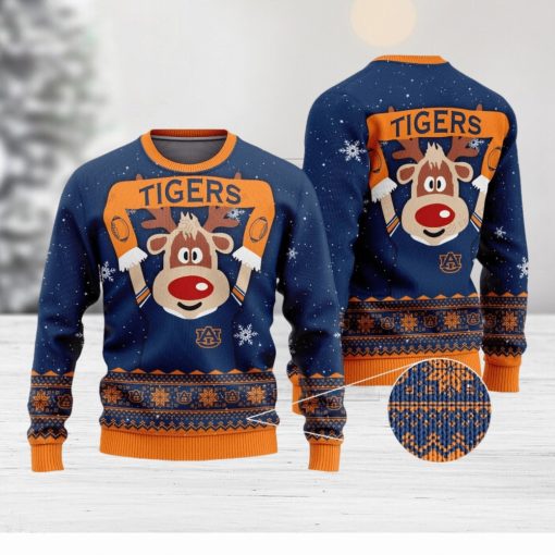 Reindeer Auburn Tigers Christmas 3D Printed Ugly Christmas Sweater