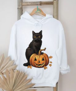 Retro Black Cat Halloween Pumpkin Shirt