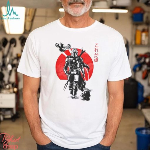 Retro Disney Star Wars Shirt The Mandalorian Child Red Sun Ink Portrait T Shirt Galaxy’s Edge Day Tee Classic