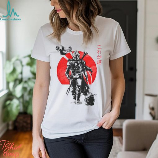 Retro Disney Star Wars Shirt The Mandalorian Child Red Sun Ink Portrait T Shirt Galaxy’s Edge Day Tee Classic