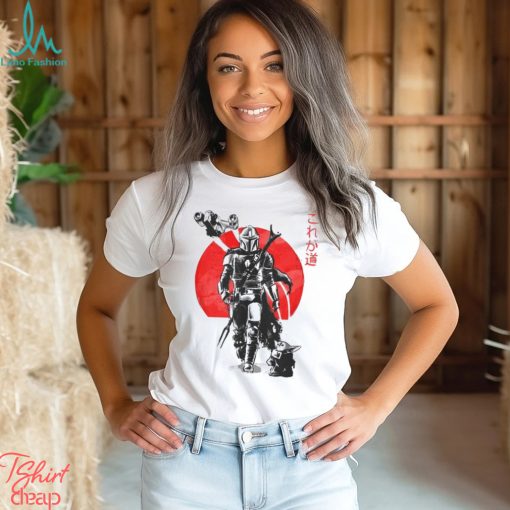 Retro Disney Star Wars Shirt The Mandalorian Child Red Sun Ink Portrait T Shirt Galaxy’s Edge Day Tee Classic