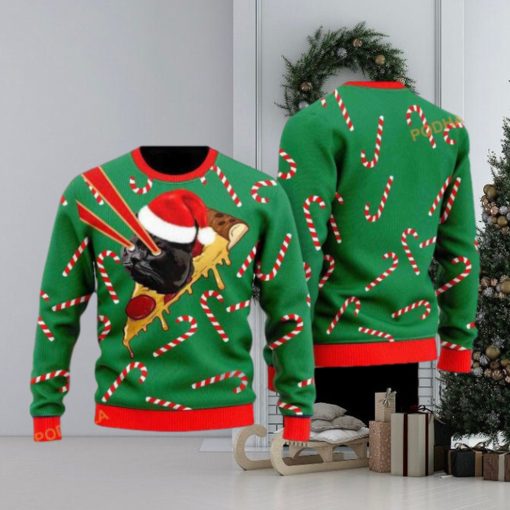 Retro Drax Pizza Cat Ugly Christmas Sweater, Cute Ugly Christmas Sweater