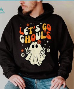 Retro Halloween Lets Go Ghouls Ghost Costume Women Girls T Shirt