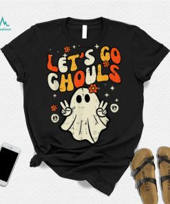 Retro Halloween Lets Go Ghouls Ghost Costume Women Girls T Shirt