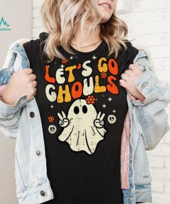 Retro Halloween Lets Go Ghouls Ghost Costume Women Girls T Shirt