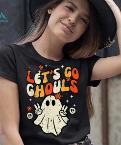 Retro Halloween Lets Go Ghouls Ghost Costume Women Girls T Shirt