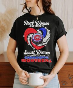 Rhinestone real women love hockey smart women love the Canadiens Montreal shirt