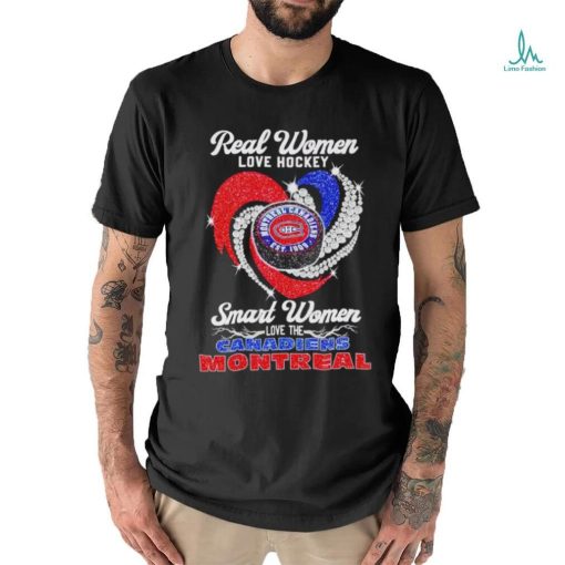 Rhinestone real women love hockey smart women love the Canadiens Montreal shirt