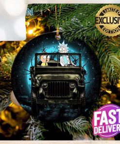 Rick And Morty Moonlight Halloween Riding Jeep Funny Christmas Decorations Ornament