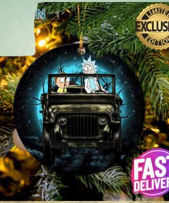 Rick And Morty Moonlight Halloween Riding Jeep Funny Christmas Decorations Ornament