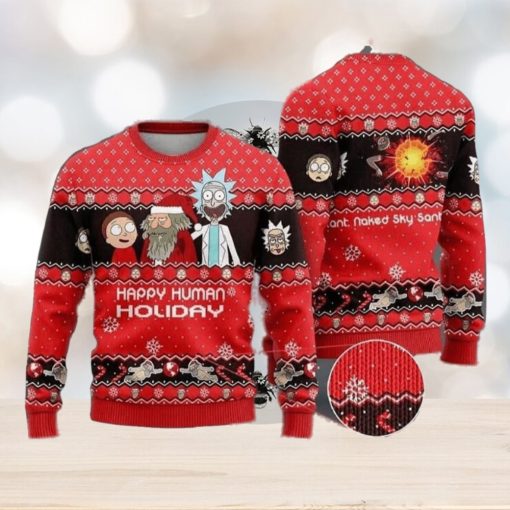 Rick and Morty Christmas Angelic Knitted AOP Sweater For Thanksgiving