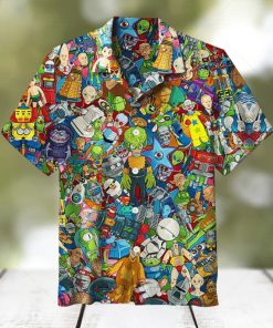 Robots And Aliens Universal Aloha Hawaiian Shirt