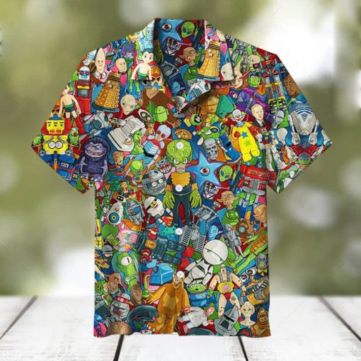 Robots And Aliens Universal Aloha Hawaiian Shirt