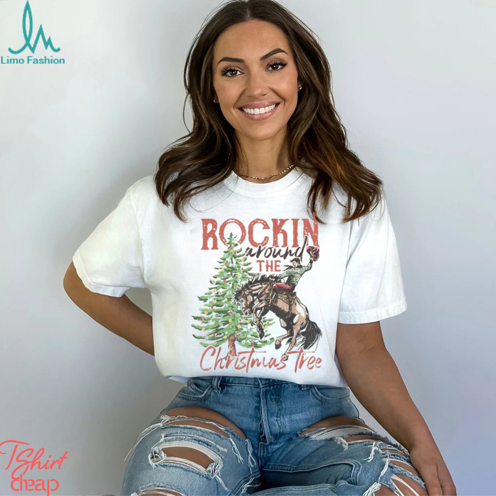 Rocking Around The Christmas Tree Christmas Cowboy Horse Essential Shirt Rocking Around The Christmas Tree Christmas Cowboy Horse Essential Shirt