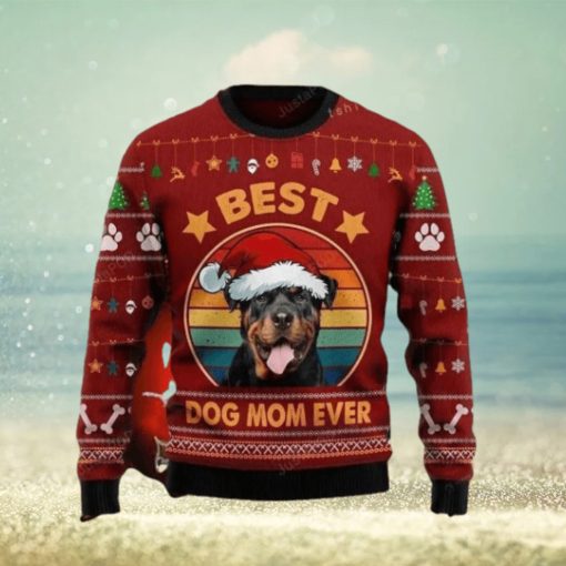 Rottweiler Best Dog Mom Ever Ugly Christmas Sweater Impressive Gift For Men And Women