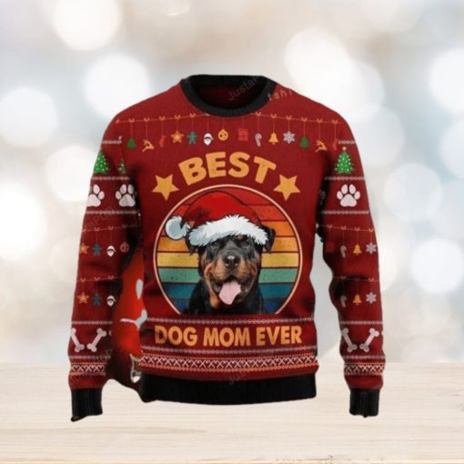 Rottweiler Best Dog Mom Ever Ugly Christmas Sweater Impressive Gift For Men And Women