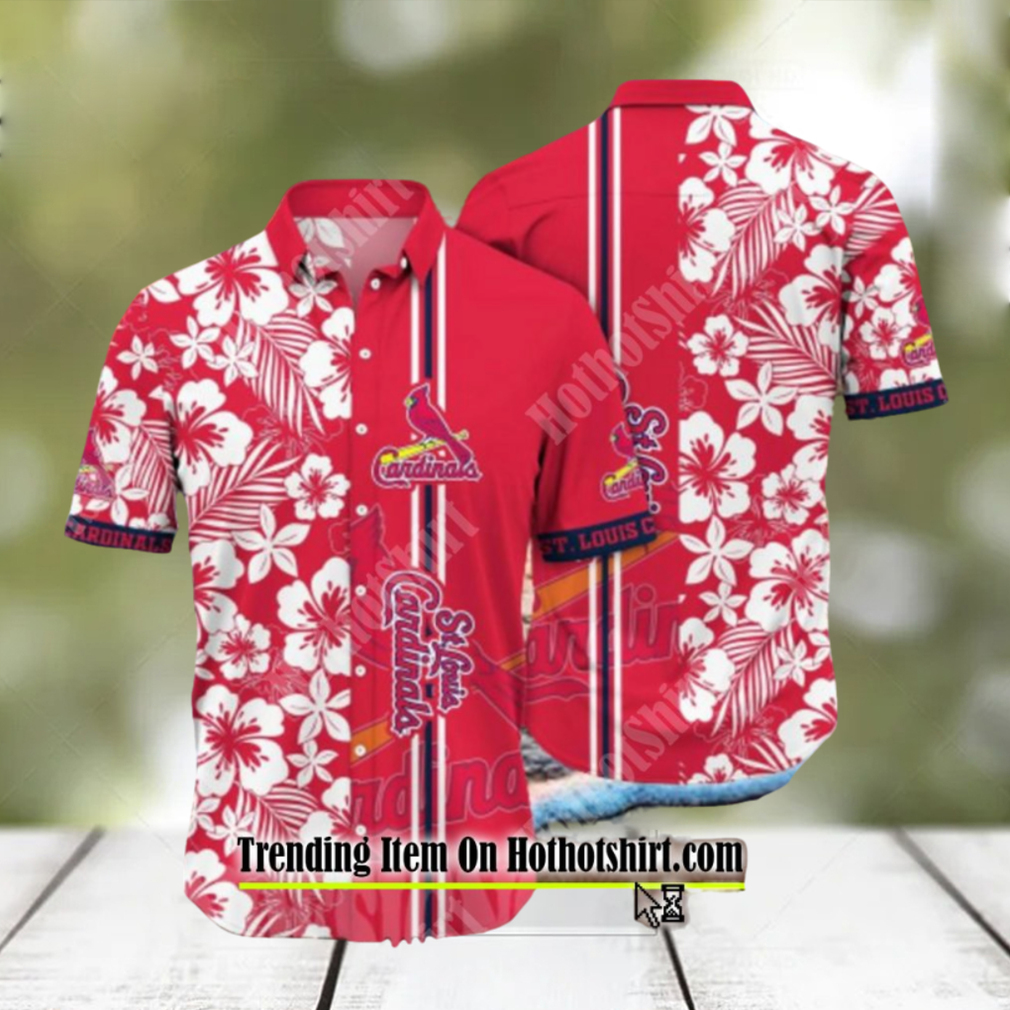 STL Cardinals Hawaiian Shirt Flower Pattern St Louis Cardinals