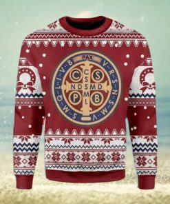 Saint Benedict Medal Ugly Christmas Sweater Impressive Gift For Men And Women