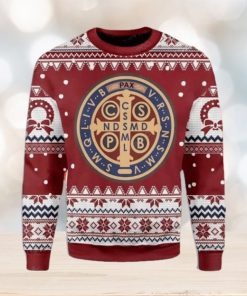 Saint Benedict Medal Ugly Christmas Sweater Impressive Gift For Men And Women