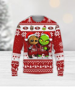 San Francisco 49ers Cute Baby Yoda Grogu Christmas All Over Print Christmas  Gift Ugly Christmas Sweater