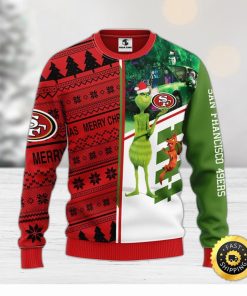 San Francisco 49ers Christmas Ugly Sweater Grinch And Scooby Doo Show Your Team Spirit