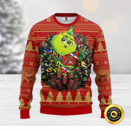 San Francisco 49ers Christmas Ugly Sweater Grinch Hug Xmas Day Show Your Team Spirit