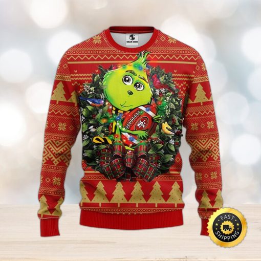 San Francisco 49ers Christmas Ugly Sweater Grinch Hug Xmas Day Show Your Team Spirit