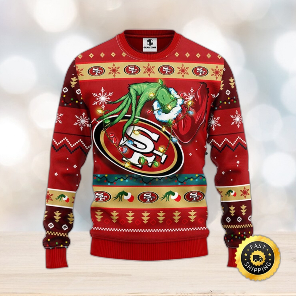 NFL San Francisco 49ers Christmas 3D Snowplow Ugly Sweater For Winter -  Limotees