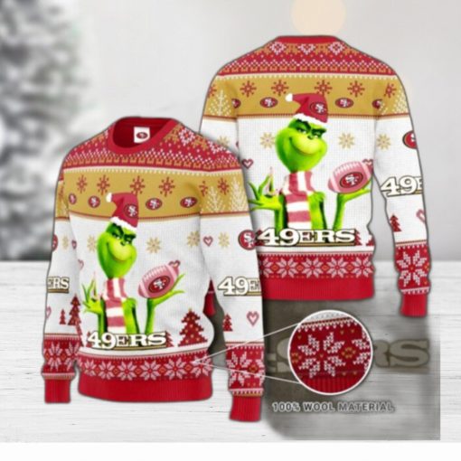 San Francisco 49ers Grinch Knit Ugly Christmas sweater