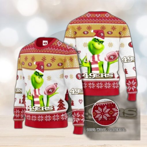 San Francisco 49ers Grinch Knit Ugly Christmas sweater