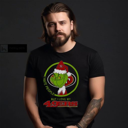 San Francisco 49ers NFL Christmas Grinch I Hate People But I Love My Favorite Football Team T Shirt