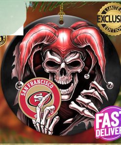 San Francisco 49ers NFL Skull Joker 2023 Holiday Gifts Christmas Decorations Ornament