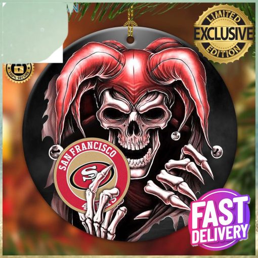 San Francisco 49ers NFL Skull Joker 2023 Holiday Gifts Christmas Decorations Ornament