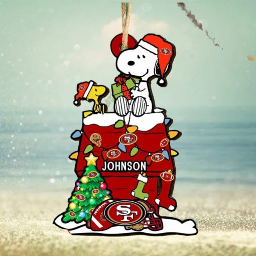 San Francisco 49ers NFL Snoopy Ornament Personalized Christmas 2023 Holidays