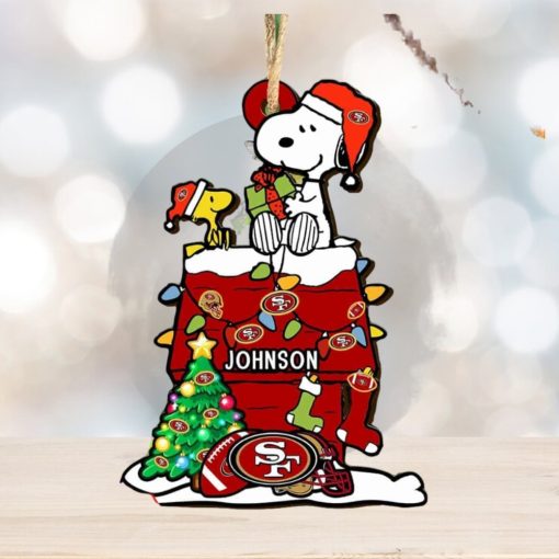 San Francisco 49ers NFL Snoopy Ornament Personalized Christmas 2023 Holidays